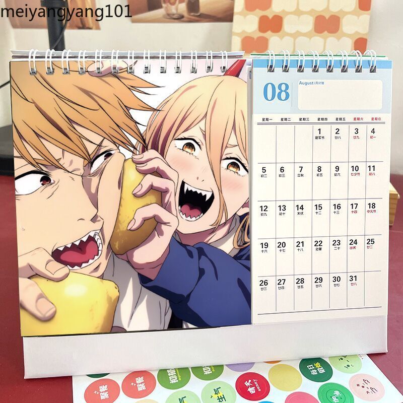 Anime Chainsaw Man 2025 Desk Calendar Cartoon Characters Calendars