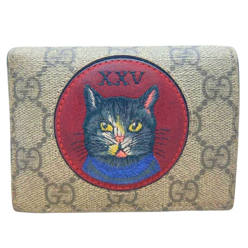 GUCCI GG Supreme Mystic Cat Bi Fold Wallet