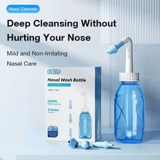 330ml Nasal Irrigator Neti Pot Sinus Rinse Cleaner Set for Adults & Kids US