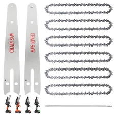 6 Pieces 6 Inch Mini Chainsaw Chain With 2 Pcs Replacement Saw Chain Bar Repl...
