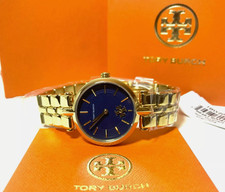 TORY BURCH KIRA BLUE TBW2043 GOLD TONE BRACELET LADIES WATCH 30MM BRAND NEW NIB