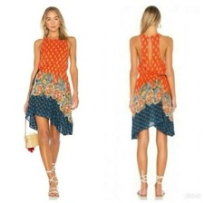 Intimately Free People Rendezvous Colorful Side Tie Dress Asymmetrical Sz Large