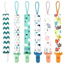OnlyBP® Set 6 Baby Pacifier Holder Clip - Pacifier Clip for Boys and Girls F...