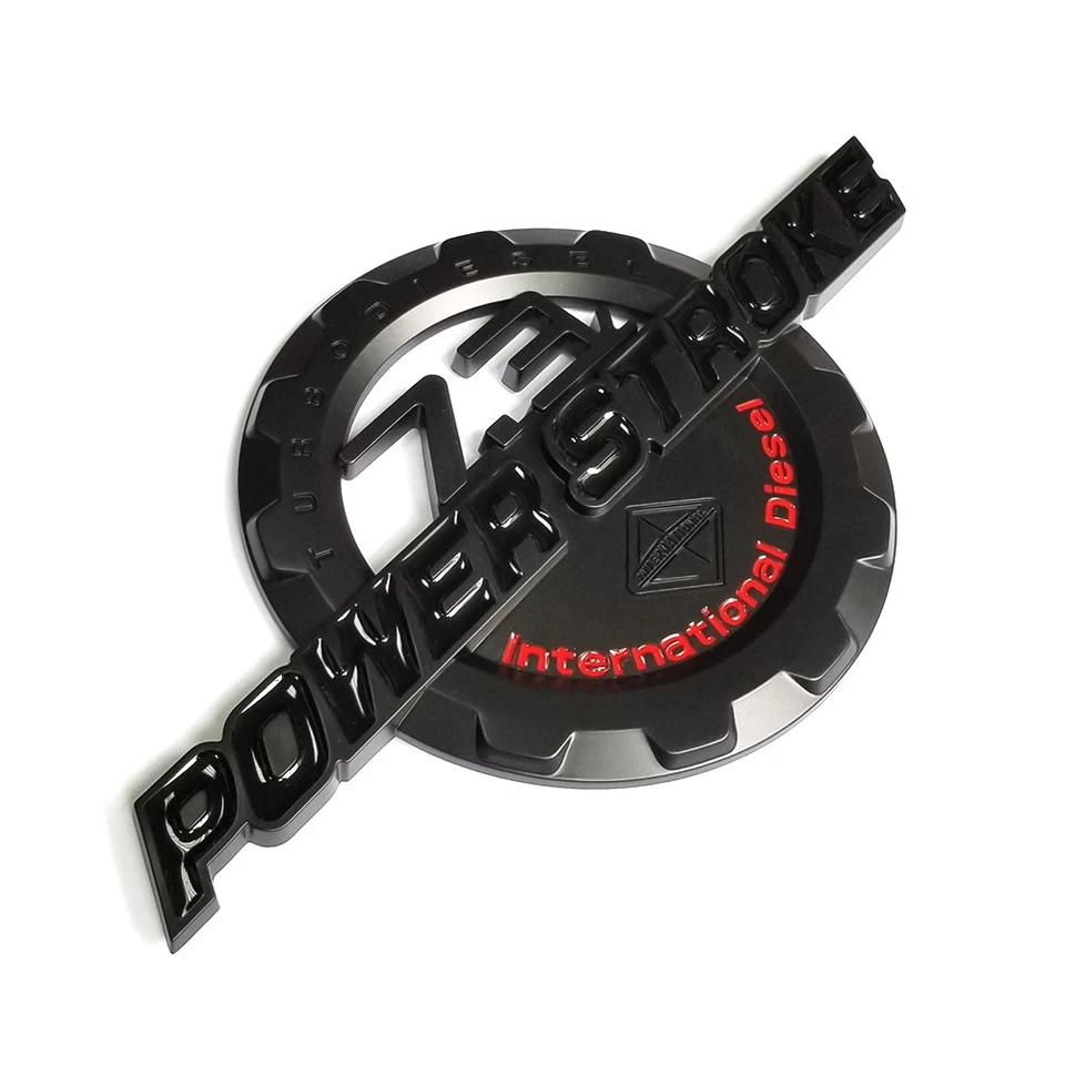 5 OEM 7.3L POWERSTROKE + F-250 XLT Super Duty Emblem fits Badge F250 Black Red - Image 3 of 4