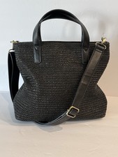 Borsa a tracolla Joy Susan nera in paglia da donna usata in ottime condizioni