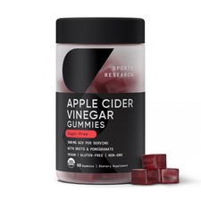 Organic Apple Cider Vinegar Gummies with The Mother - ACV Vegan Certified 60 ct