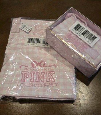 Love Shack Fancy X Pink Victorias Secrets Large Tote Gingham Tote + Makeup Bag