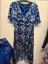Lovedrobe Blue Printed Midi Dress – Size 10