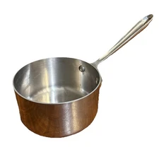All Clad 1.5 qt Polished Stainless Steel Pan Sauce Pot No Lid - 6" x 3.5"
