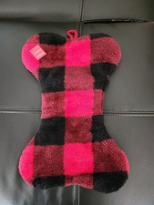 Wondershop At Target Red and Black Plaid Bone Stocking Perfect for Holiday Decor