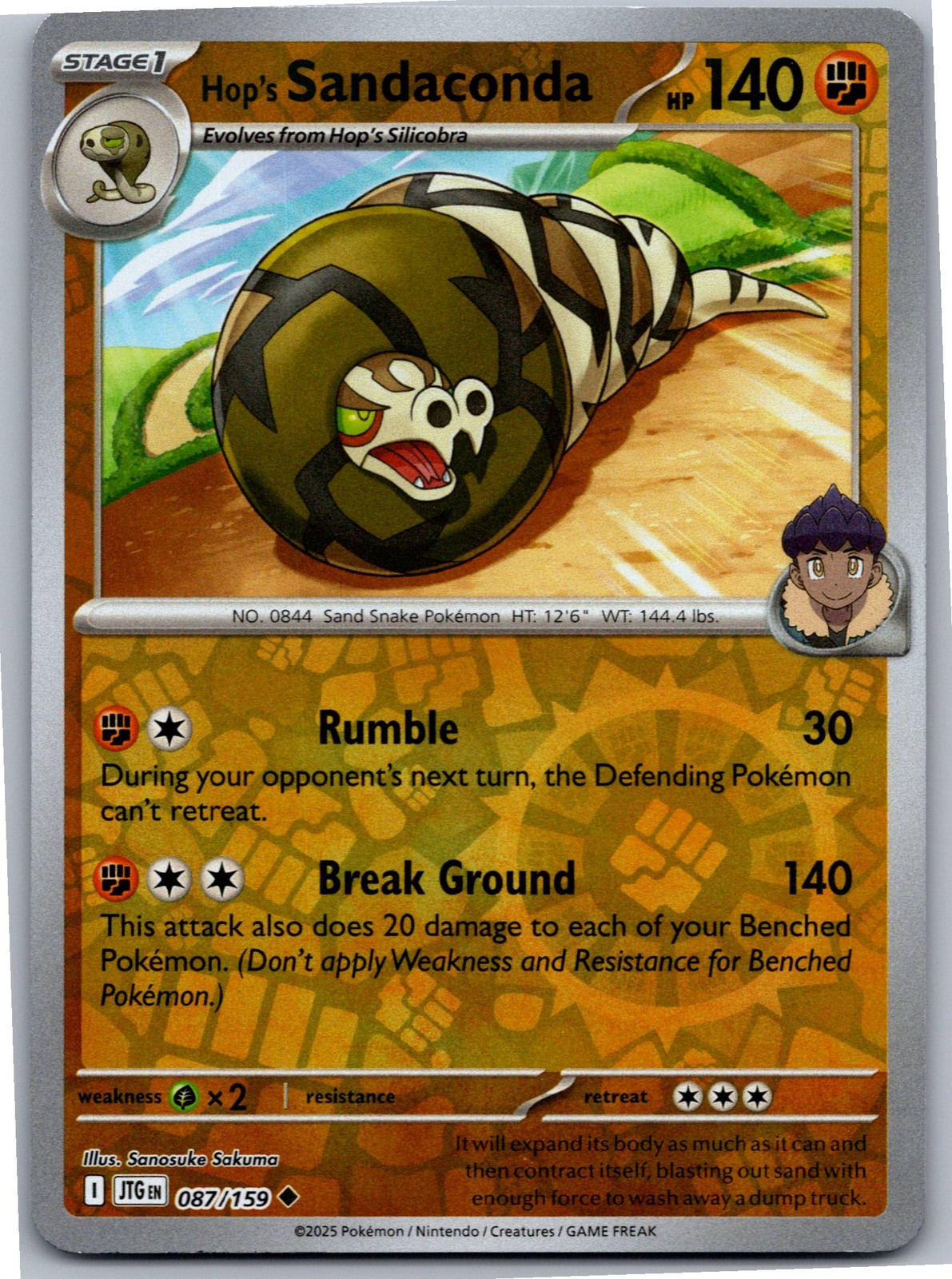 Hop's Sandaconda - SV09: Journey Together 087/159 - Uncommon - NM Pokémon TCG