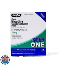 Rugby Clear Nicotine Patches - 21mg Transdermal System Patch - Sm