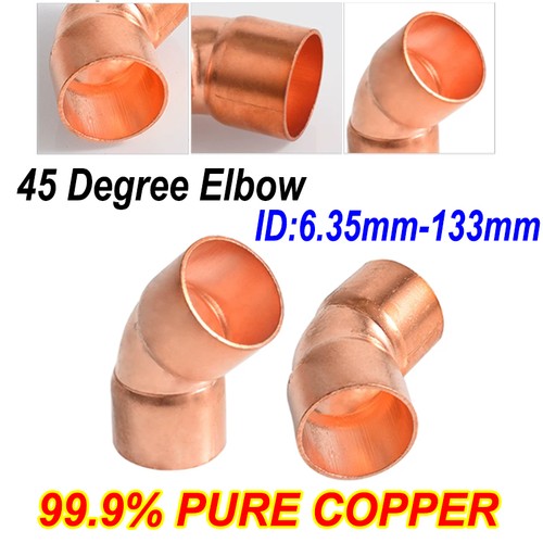 45 Degree Copper Elbow End Feed Solder Plumbing HVAC Refrigeration Pipe Fitting