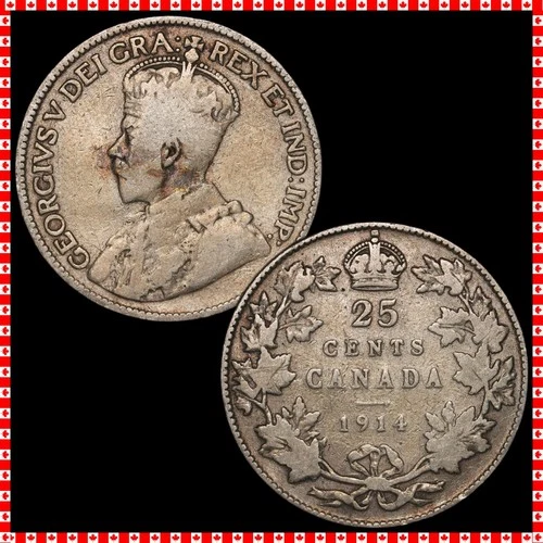 1914 Canada 25 Cents — photo from the most recent tracked eBay sale