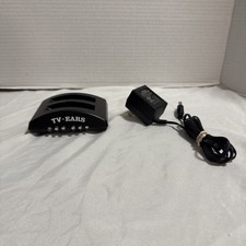 TV Ears Wireless Hearing Analog Transmitter Dual Charger Base w/ PSU Tested