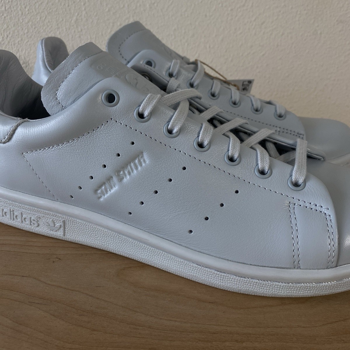靴  STAN SMITH LUX 9 Adidas Stan Smith Lux Gray Leather Halo Blue - Size 9 | eBay