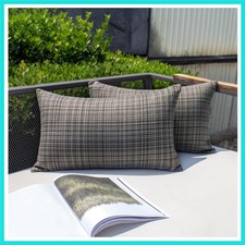 Pack of 2 Decorative Outdoor Waterproof Throw Pillow Covers Lumbar Pillowcase...