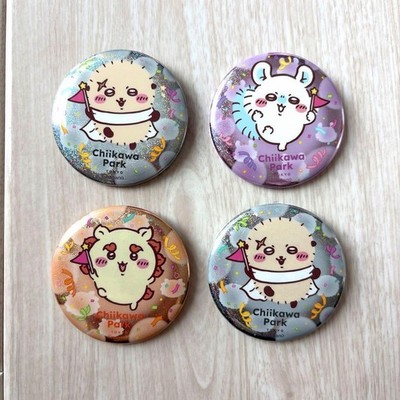 Chiikawa Park Limited Trading Hologram Pins 4 Set Momonga Seasar Otter
