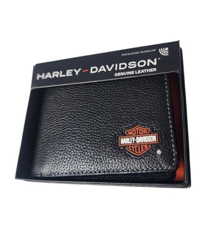 Harley-Davidson Geldbörse Herren Schwarz Leder - Bild 2 von 4