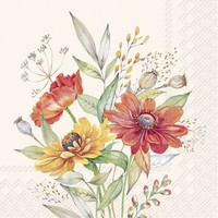 Ihr Soft Sunset Bouquet Lunch-Servietten Papierserviette Serviette 33X33Cm Creme
