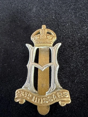 23rd Hussars British Army Cap Badge WW2 Tank Corps -Gaunt P2