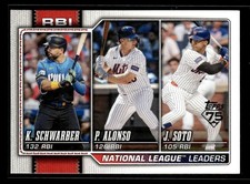 2026 Topps #11 NL RBI Leaders Kyle Schwarber / Pete Alonso / Juan Soto I126