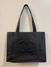CHANEL Black Logo Tote Bag (w/ Dust Bag)