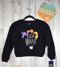 Disney Kids Girls It's Just a Bunch of Hocus Pocus Black Sweatshirt Sz 8 NEW