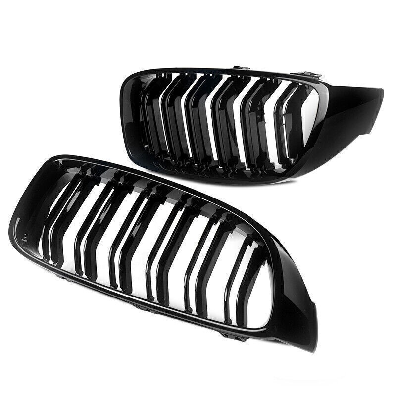Upgrade Your Ride With Gloss Black Kidney Grilles For BMW 4 Series F32 F33 F36 M4 (2014+) – Twin Bar Style