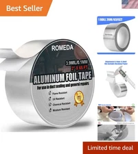 Aluminum Foil Tape, 2 inch x 65 Feet Foil Tape 3.9 mil, Silver Insulation Adh...