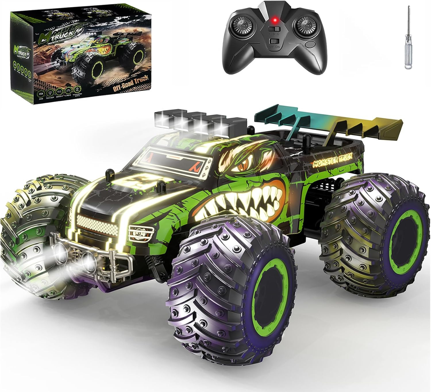 S For Boys Age 4-7 8-12, 20km/h High Speed Remote Control Monster Truck Wi