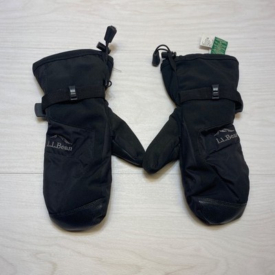 L.L.Bean Women s PrimaLoft Gore-Tex Mittens Black Size M Winter Gloves Ski