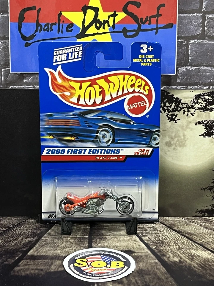 Motocicleta Hot Wheels 2000 Blast Lane naranja diecast sellada usada casi nueva Foto 2 de 4