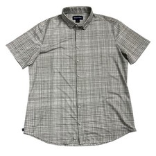 Mizzen Main Shirt Mens XL Trim Fit Performance Stretch Short Sleeve Plaid
