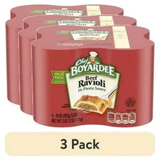 (3 pack) Chef Boyardee Beef Ravioli in Pasta Sauce, Ready-to-Eat Meal,15 oz. Can