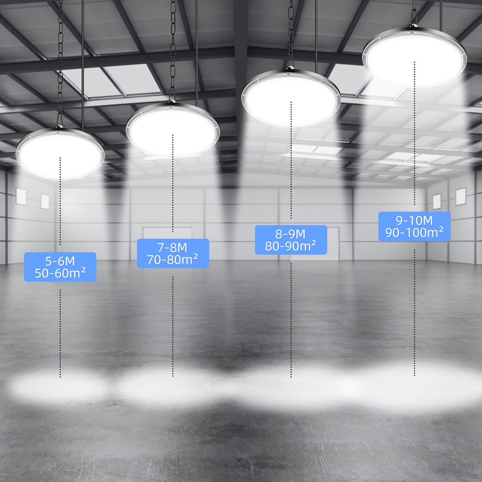 40 Pack 200W UFO Led High Bay Lights Commercial Warehouse Factory Light Fixture