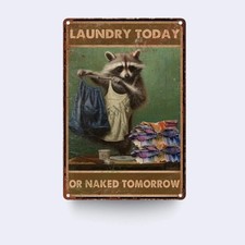 Retro Vintage Metal Sign Plaque Aluminium 20cmx30cm NEW Laundry Today
