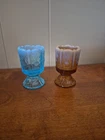 VTG Set 2 Fenton  Opalescent Pedestal Footed Toothpick Votive Holder