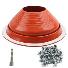 Metal Roof Pipe Flashing Boot, #8 High Temp Silicone, OD 7" to 13" Vent Cover