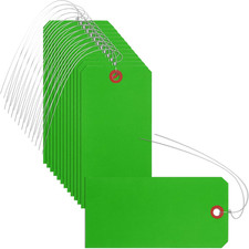 200 Pieces Blank Manila Shipping Tags with Wires 4 3/4 X 2 3/8 Luggage Paper Lab