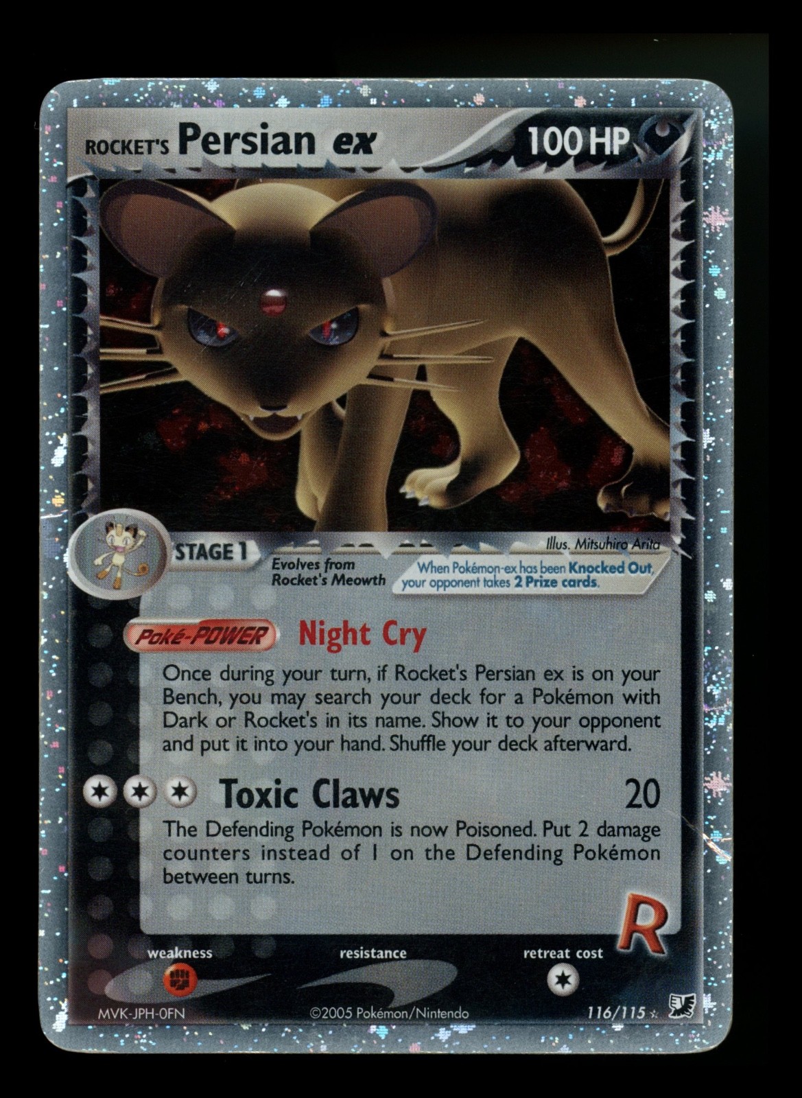 #2 Rocket's Persian ex 116/115 EX Unseen Forces 2005 Holo Rare Pokémon Card TCG