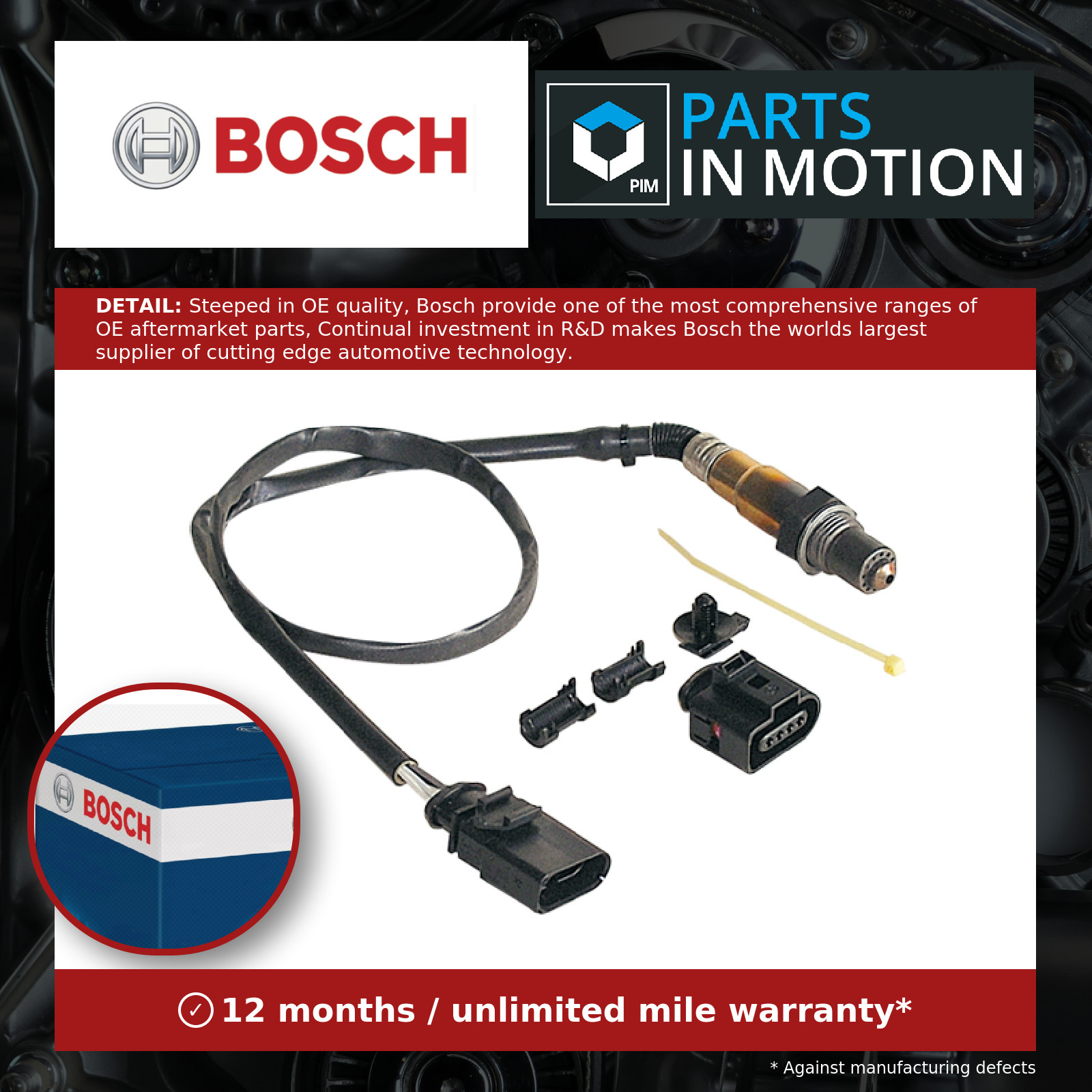 Lambda Sensor fits VW EOS 1F 2.0 Post Cat 06 to 15 Oxygen Bosch 03C906262BK New - Image 6