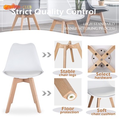 2Pcs Dining Chair Office Task Chair Leather Upholstered Chair Lounge Tulip Chair
