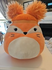 Squishmallows Squishdoos 12” Mallora El Zorro Naranja Peluche Difuso Pom Pelo Nuevo con Etiquetas