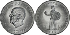 Sweden: 5 Kronor Silver 1962 (80th Birthday) - UNC