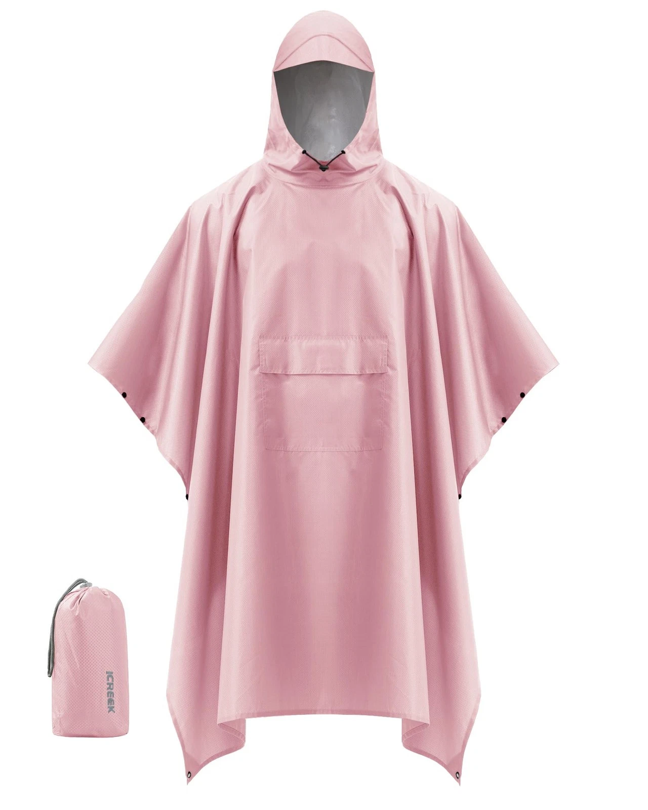 Hooded Rain Poncho Packable Unisex Raincoat Jacket with Pocket Waterproof Lig...