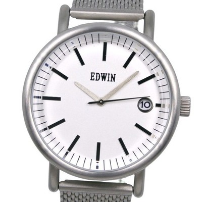 EDWIN Men's Silver Stainless Steel Quartz Analog Watch Pre-owned from Japan From