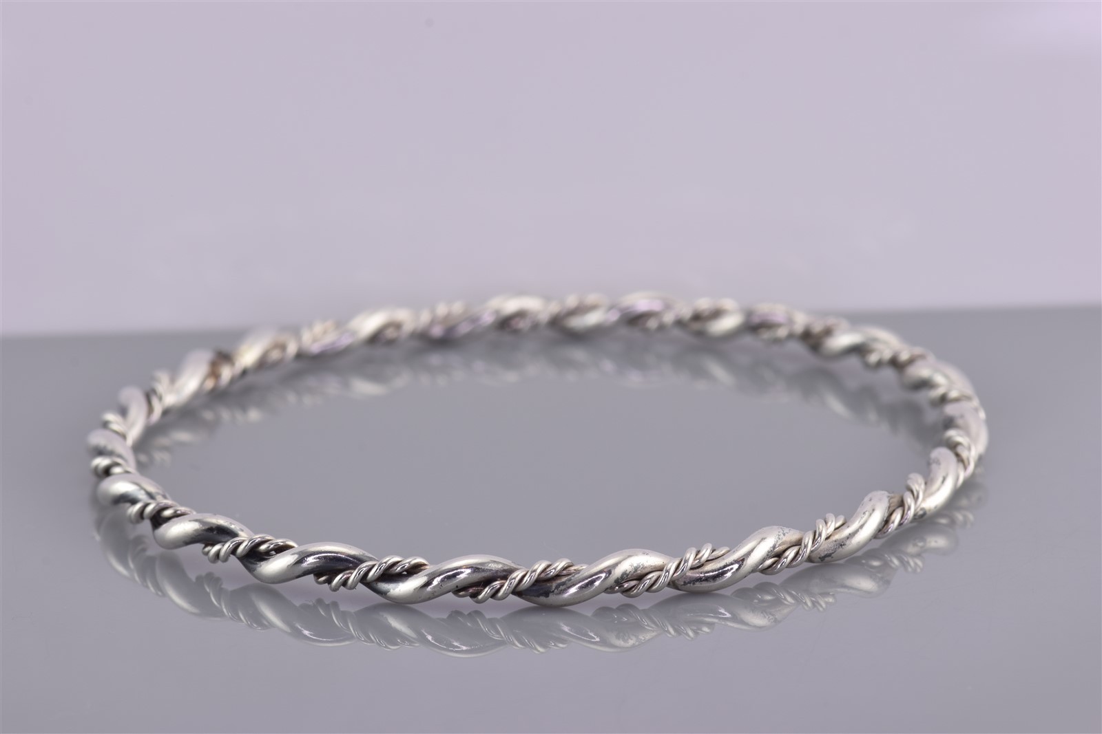 Sterling Silver 3mm Solid Double Twisted Round St… - image 2