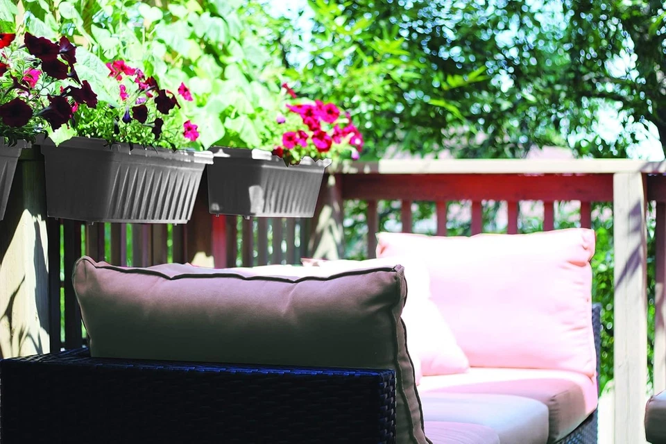 Elegant 24" Adjustable Railing Planter - Weatherproof & Easy Install, White - Image 4 of 4