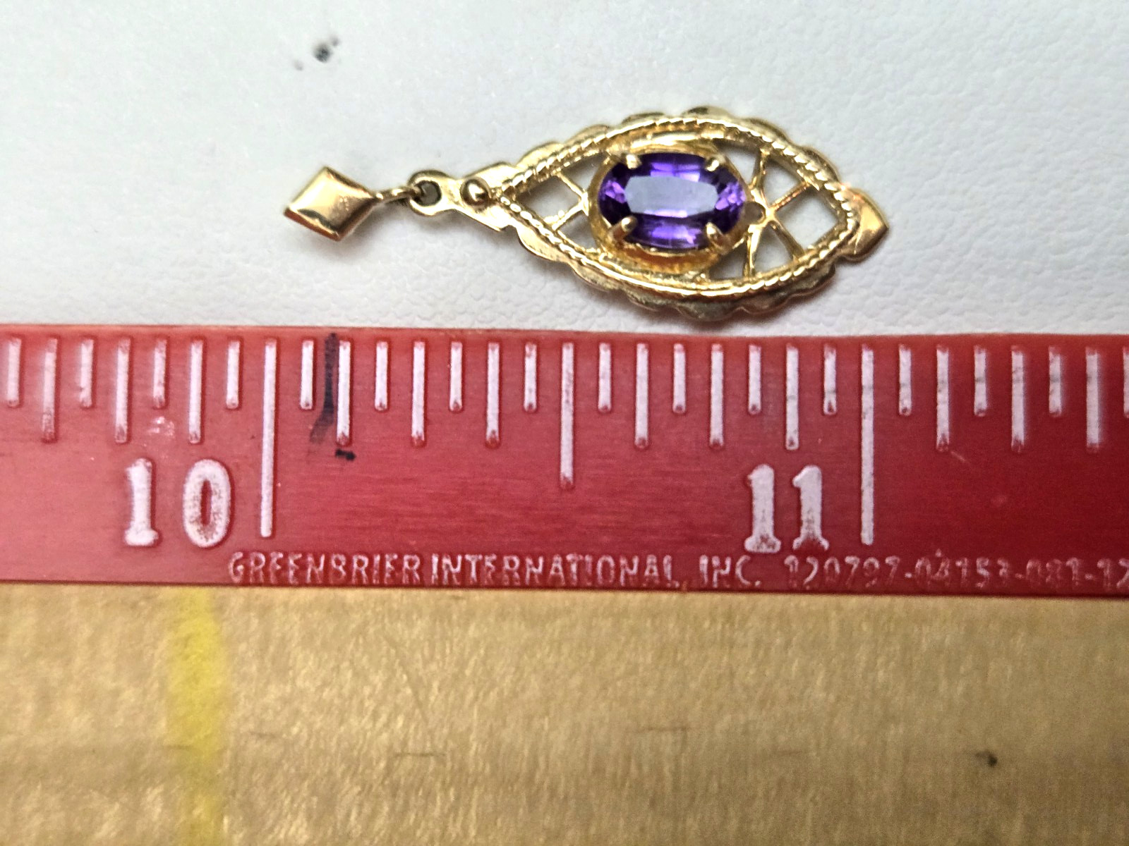 14K SOLID YELLOW GOLD  DANGLE  AMETHYST   FILIGRE… - image 5